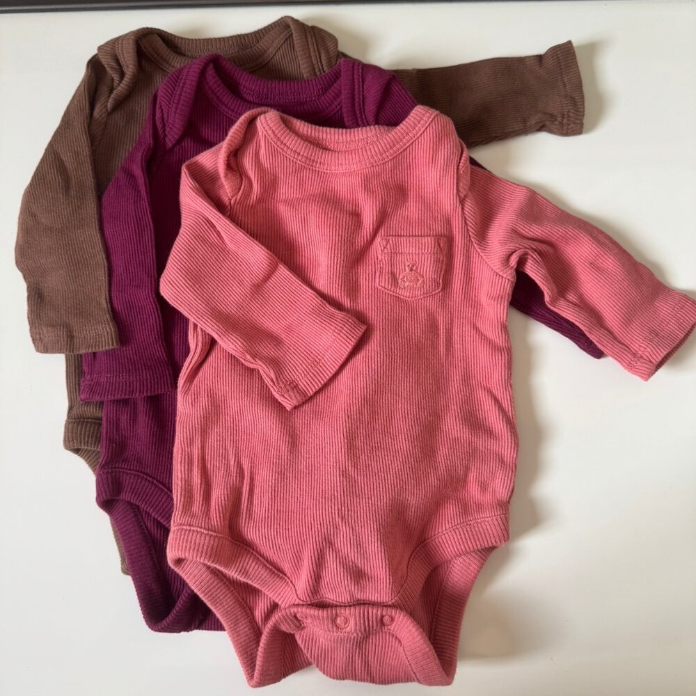 SET OF 3 Baby Gap Long Sleeve Body Suit